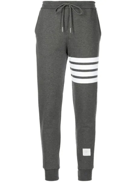 Спортивные брюки с полосками 4-Bar Thom Browne, серый