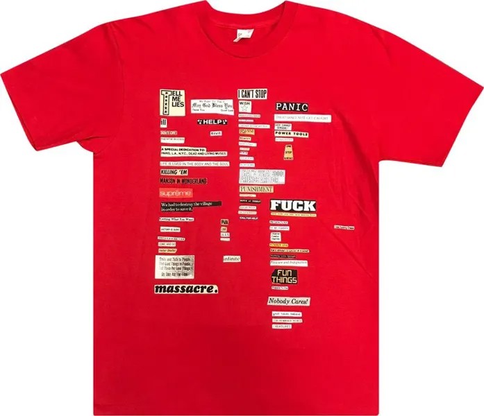 Футболка Supreme Cutouts Tee 'Red', красный