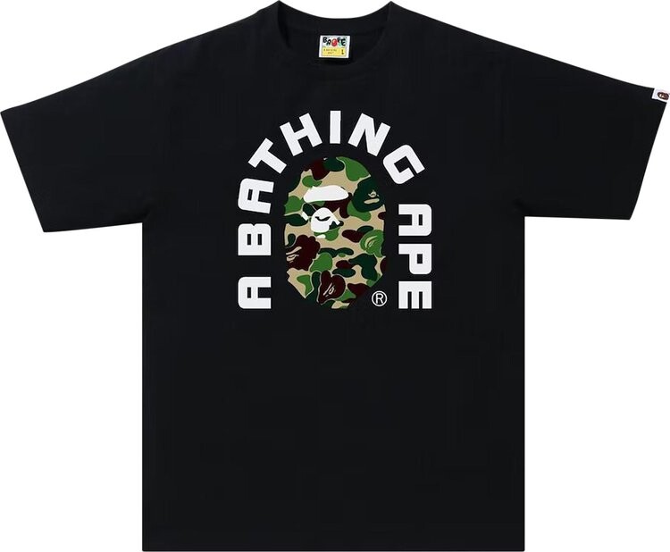 Футболка BAPE ABC Camo College 2020 Tee 'Black/Green', черный
