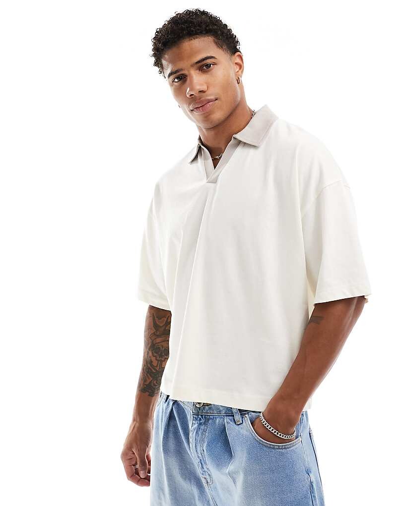 ASOS DESIGN – рубашка поло свободного кроя с длинными рукавами