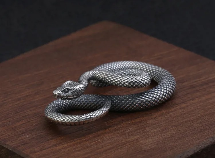 925 пробы Серебряное ювелирное изделие в стиле ретро, кулон в виде змеи, Мужская тайская Серебряная цепочка на свитер