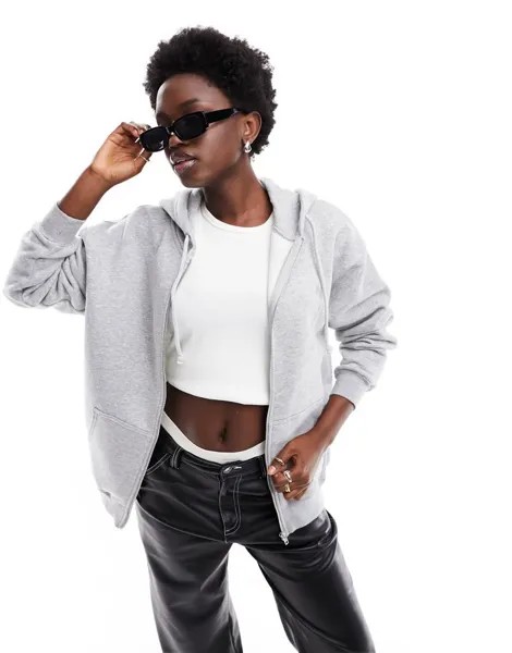 Непринужденная серая худи Cotton On на молнии спереди Cotton:On