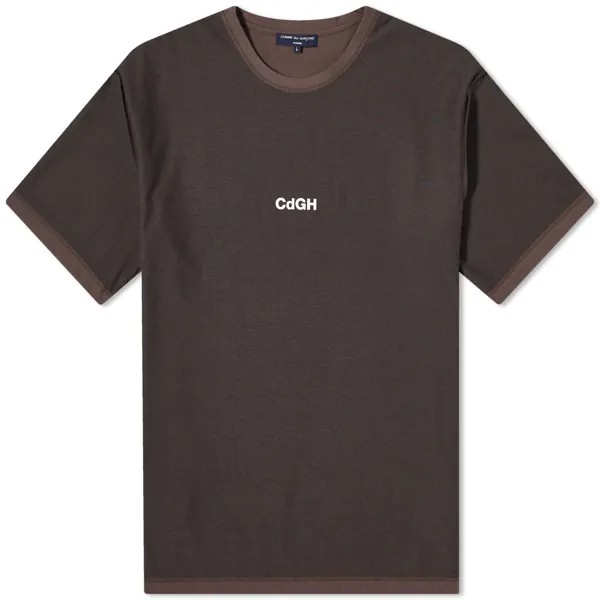 Футболка Comme Des Garçons Homme Cdgh Double Faced Tee, коричневый