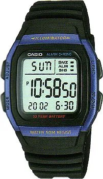 Японские наручные  мужские часы Casio W-96H-2A. Коллекция Digital
