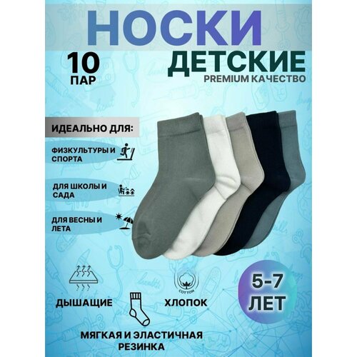 Носки Базовая коллекция, 10 пар, размер 5-7, , синий