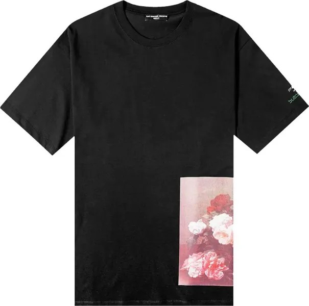 Футболка Raf Simons Redux Large Short-Sleeve T-Shirt With Flower Print 'Black', черный