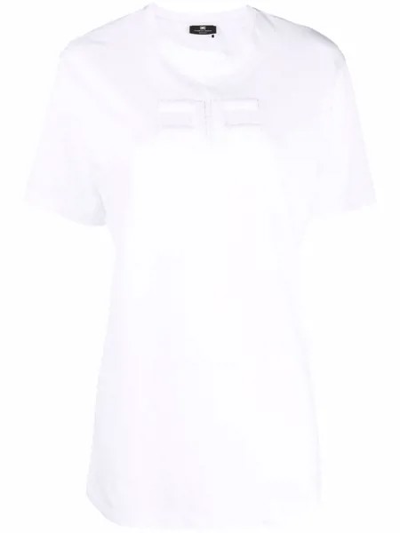 Elisabetta Franchi logo-embroidered cotton T-shirt