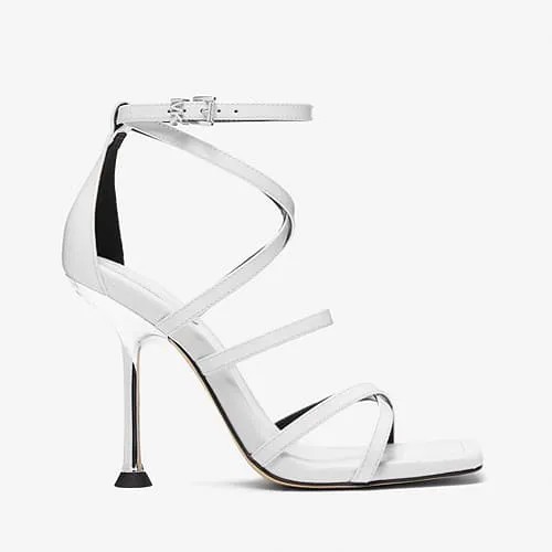 Босоножки MICHAEL Michael Kors Imani Patent Leather Sandal, белый