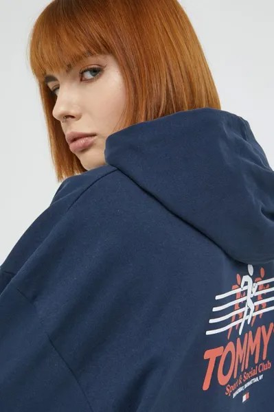 Хлопковая толстовка DW0DW13825.9BYY Tommy Jeans, темно-синий