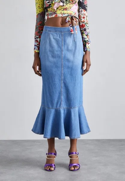 Джинсовая юбка SKIRT MOSCHINO JEANS, синий деним