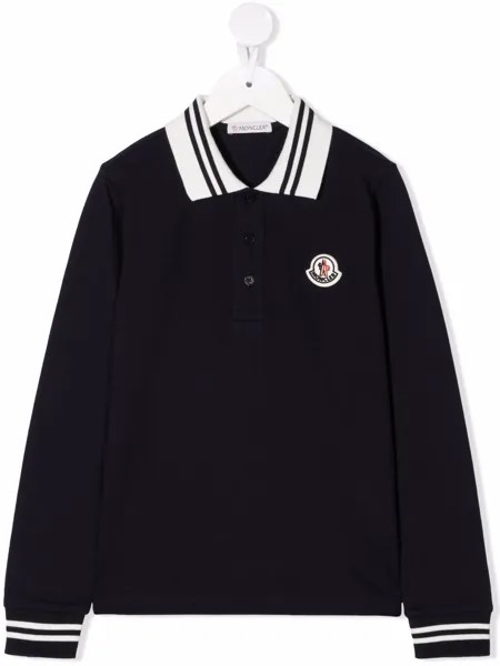 Moncler Enfant рубашка поло с нашивкой-логотипом