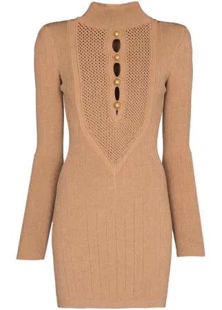 Balmain button-detail knitted dress