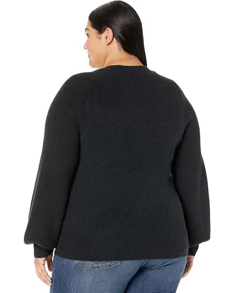 Свитер Madewell Plus Kevin Square Neck Rib Pullover, реальный черный