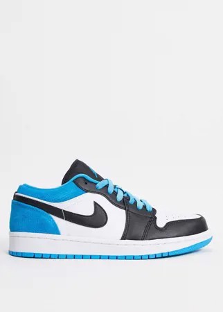 Кроссовки синего/белого цвета Nike Air Jordan 1-Синий