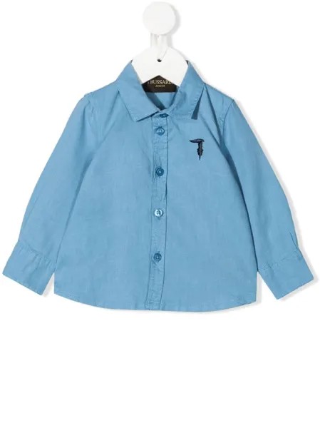 TRUSSARDI JUNIOR рубашка с вышитым логотипом