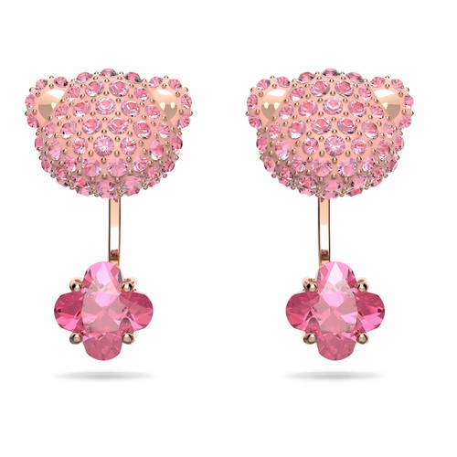 Серьги SWAROVSKI, кристаллы Swarovski, розовый, золотой