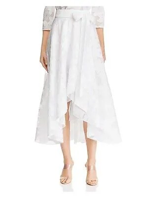 MILLY Женская белая юбка миди с запахом и цветочным принтом Размер: 0