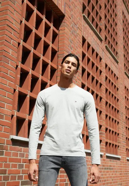 Футболка с длинным рукавом Slim Fit Long Sleeve Tee Tommy Hilfiger, цвет light grey heather