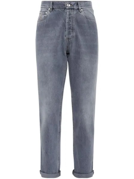 Brunello Cucinelli джинсы с отворотами, серый