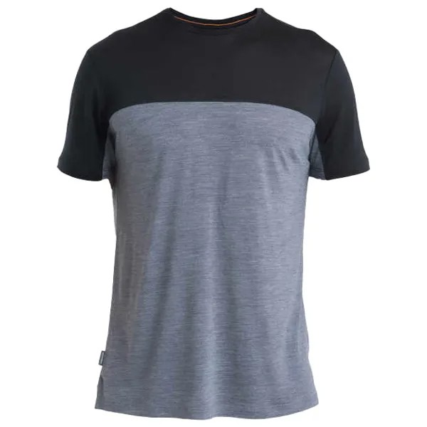 Рубашка из мериноса Icebreaker Merino 125 Cool Lite Sphere III S/S CB, цвет Graphite Heather/Black/Colour Block