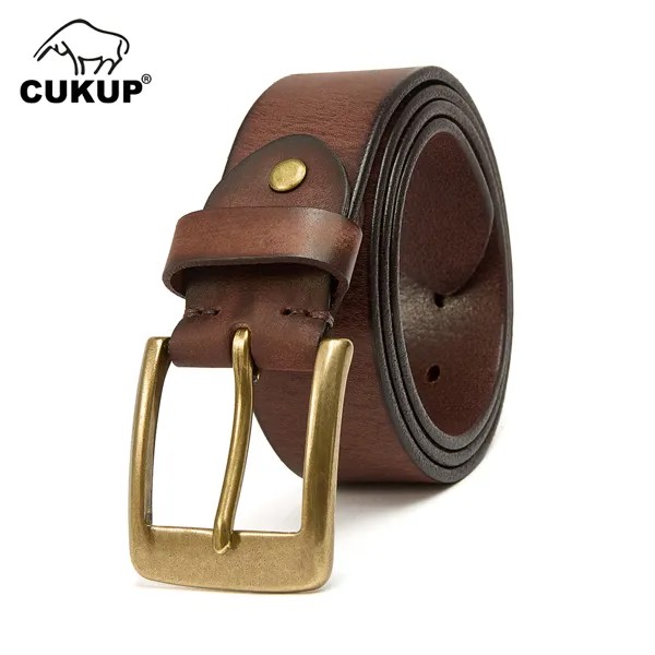 CUKUP Real Pure 100% Solid ремень коровьей кожи Мужская кожа золотая латунная пряжка металлическая ширина 38 мм винтажные аксессуары для мойки джинсов