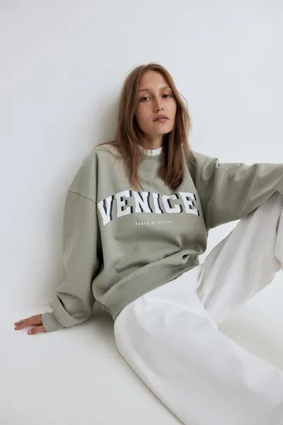 Толстовка с мотивом H&M, зеленый