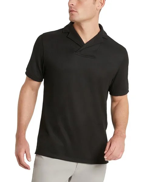 Мужская рубашка поло с коротким рукавом Camp Johnny Collar Performance Kenneth Cole, черный