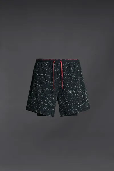 Тренировочные шорты 2-в-1 ZARA, красный/черный