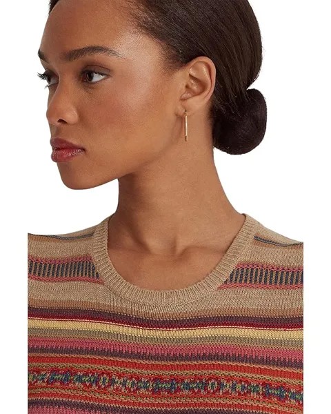 Свитер LAUREN Ralph Lauren Fair Isle & Striped Short Sleeve Sweater, мульти