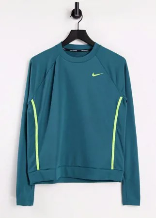 Бирюзовый лонгслив Nike Running Icon Clash-Зеленый цвет
