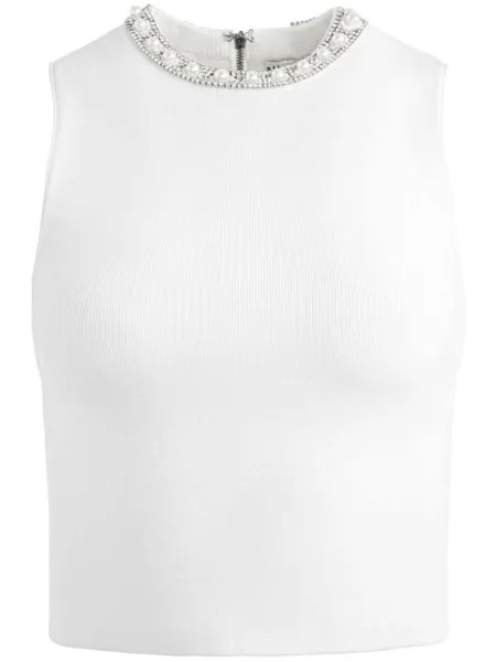 Alice + olivia декорированный топ Amity, белый