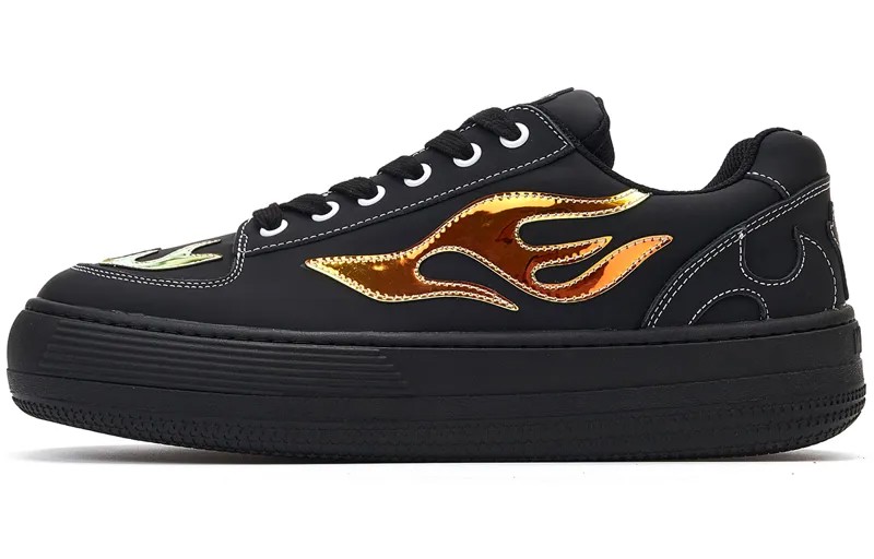Кроссовки WILD PITCH Plunge Skateboarding Shoes Unisex Low-top Black/Gold, черный/золотой