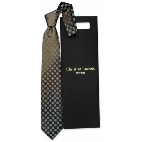 Галстук Christian Lacroix, натуральный шелк, для мужчин, коричневый