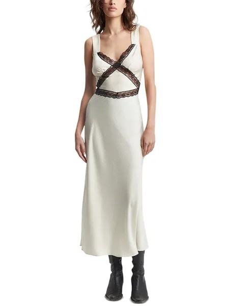 Женское кружевное платье-комбинация миди с v-образным вырезом Emory Bardot, мультиколор