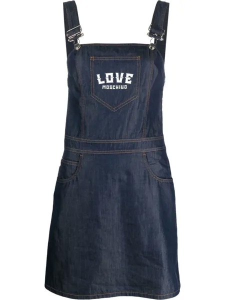 Love Moschino платье с логотипом, синий