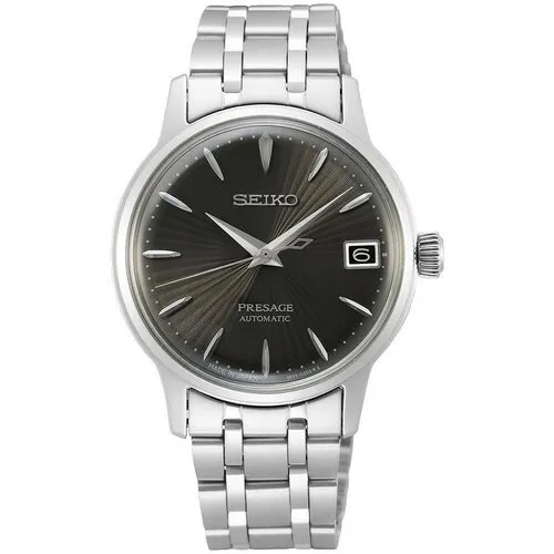 Наручные часы SEIKO Presage, серебряный, черный