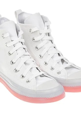 Белые высокие кеды Converse