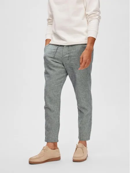 Узкие зауженные брюки чиносы Selected Homme, серый