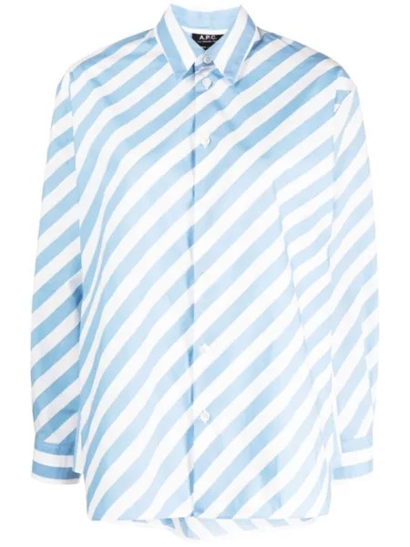 A.P.C. рубашка в полоску, синий