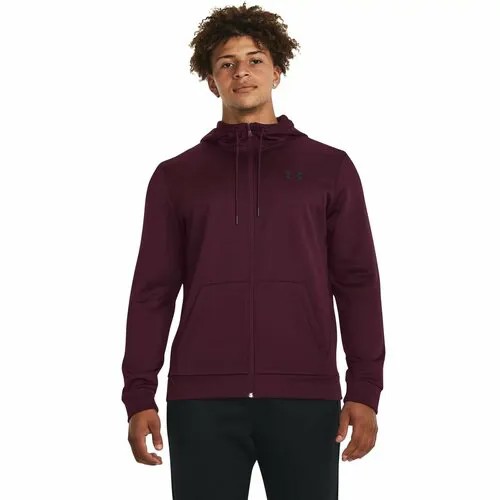 Толстовка спортивная Under Armour Armour Fleece Fz Hoodie, размер LG, , бордовый