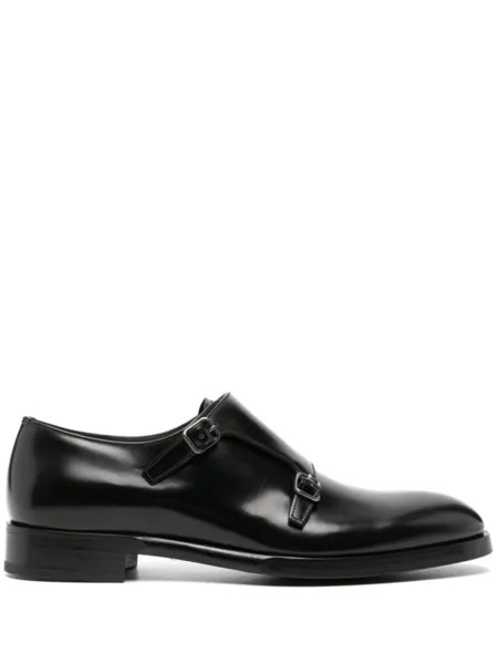 Prada мокасины с двойной пряжкой, черный
