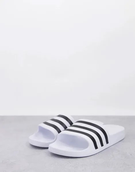Белые и черные шлепанцы adidas Training Adilette adidas performance