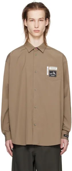 Серо-коричневая рубашка с нашивками Undercover