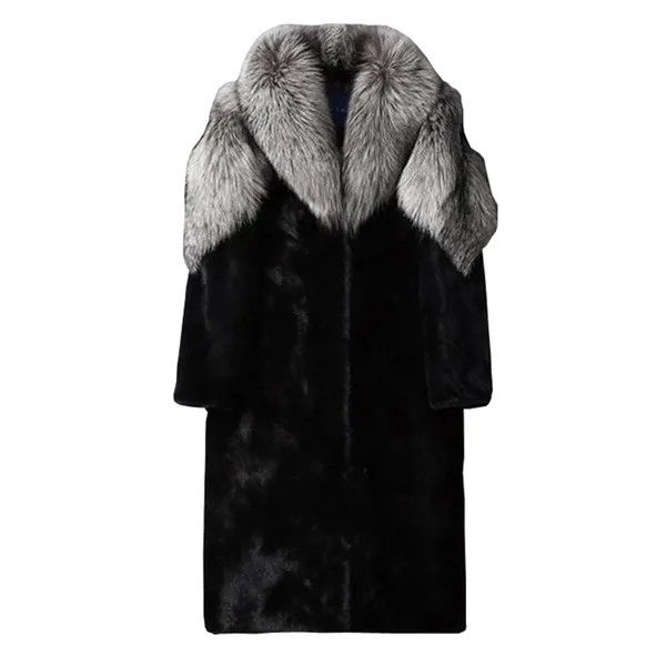 Новая модная мужская одежда, Норковое меховое пальто, Норковое бархатное пальто-Тренч, длинное пальто из искусственного меха