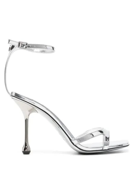 Jimmy Choo босоножки Ixia 95 с эффектом металлик, серебристый