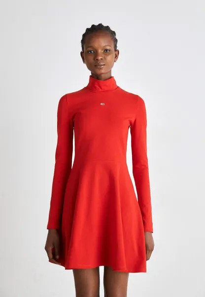 Платье из джерси Fit Flare Dress Tommy Jeans, цвет deep crimson