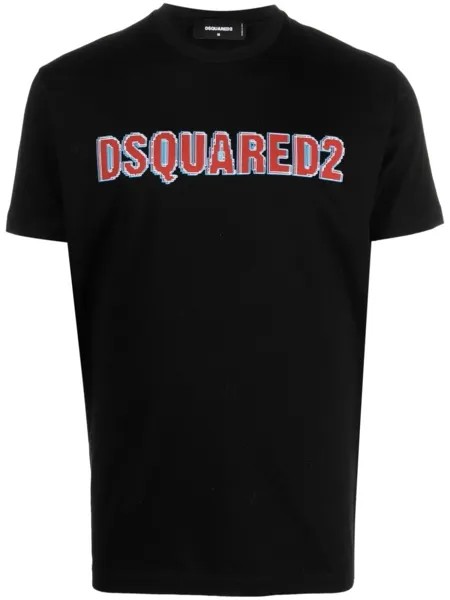 Dsquared2 logo-print cotton T-shirt, черный