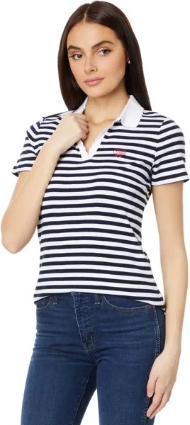 Рубашка-поло Short Sleeve Striped Johnny Collar Polo Tommy Hilfiger, цвет Sky Captain