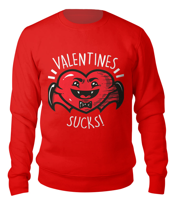 Свитшот унисекс Printio Valentines sucks! красный XL