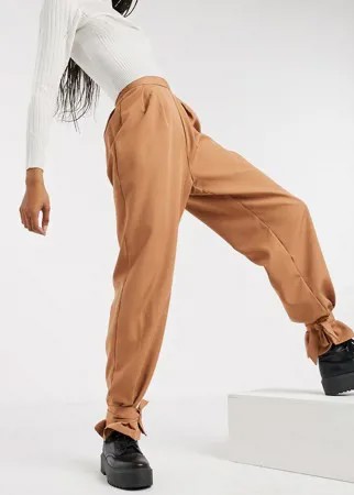 Бежевые укороченные брюки с завышенной талией NaaNaa-Neutral